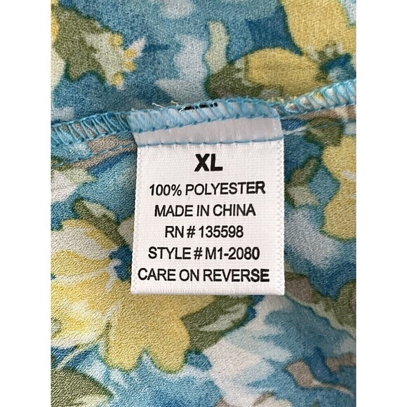 Juniper & Lime Women's Sleeveless Turquoise Yellow V-Neck High Low Top Size XL - Picture 5 of 7